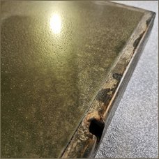 brass table top wood edge